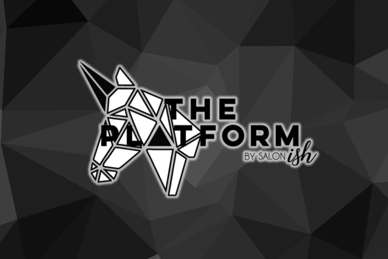 Logo of 'THE PLATFORM BY SALON-ish' with a stylized unicorn head.